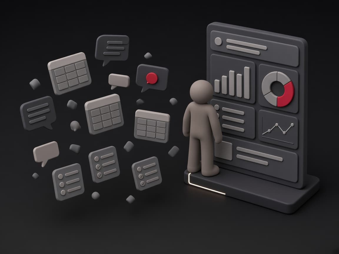 Scattered spreadsheets, chats and trackers docked into a single operational dashboard