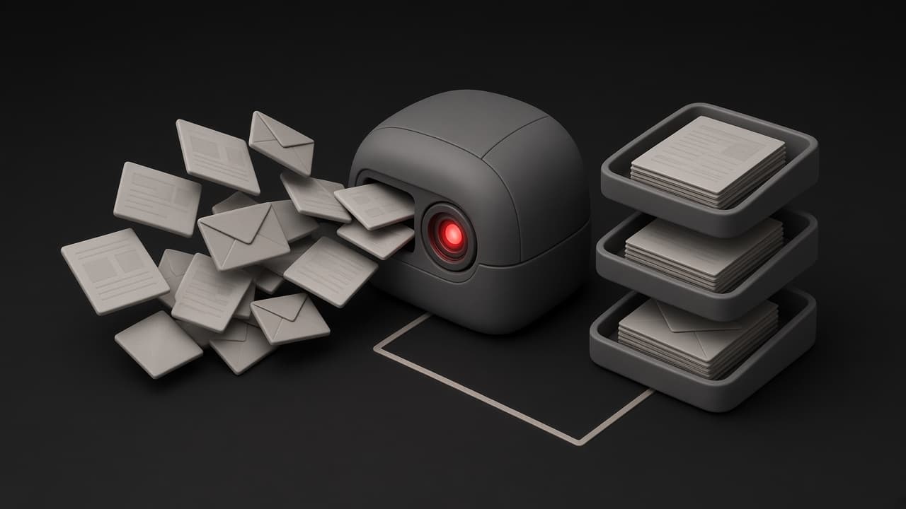 Emails and PDFs triaged by AI and routed cleanly to support, partners and billing